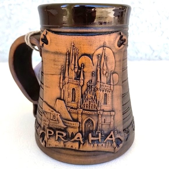 Other - Praha Church Of Our Lady Before Tyn Mug Pottery Souvenir Prague Artist Signed
